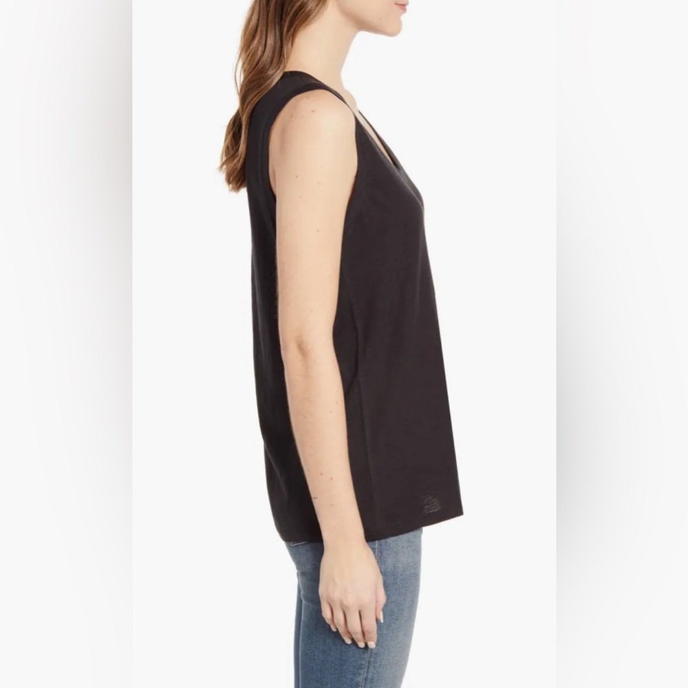 NWT Caslon Nordstrom V-Neck Slub Muscle Tank XXL White - Picture 7 of 8